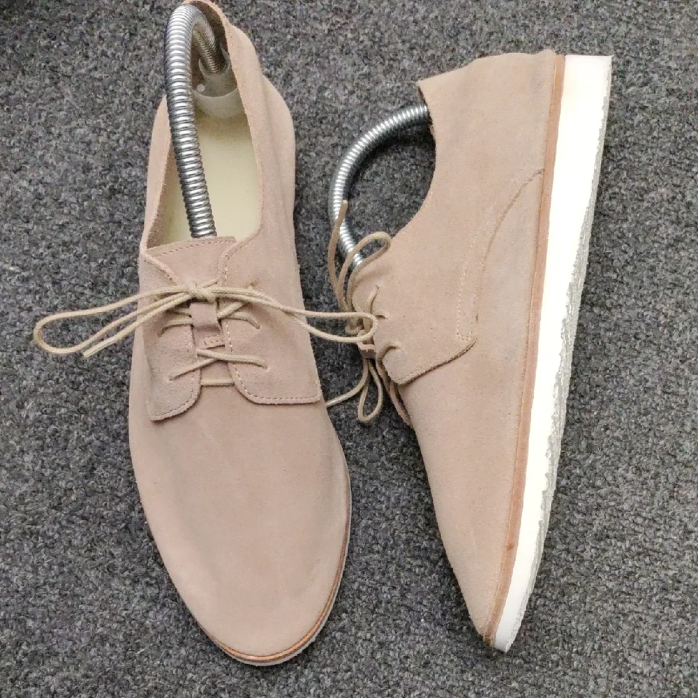 Nisolo Taupe Suede Lace-Up Shoes